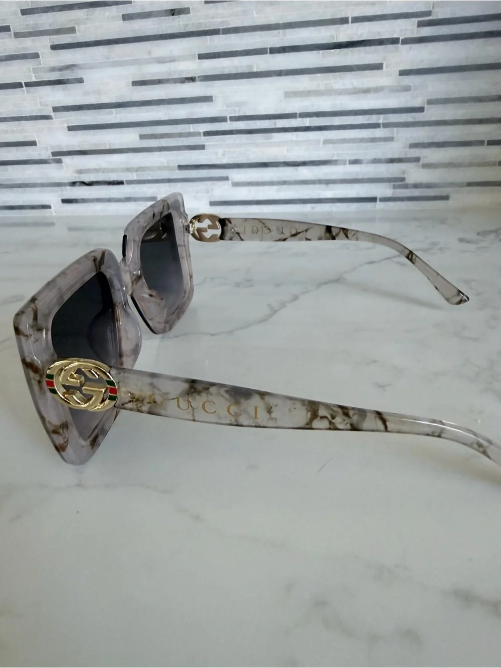 Gucci Women's Square Gradient Gray Sunglasses no case
